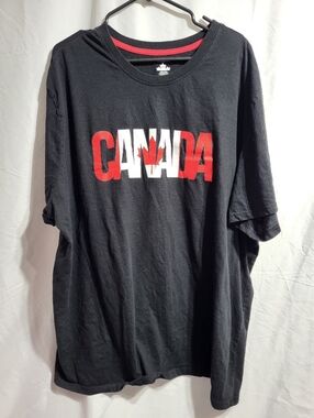 Canada Graphic Black Men's T-Shirt, Size 4XL